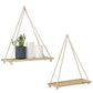 Wooden Rope Swing Wall Plant Tray